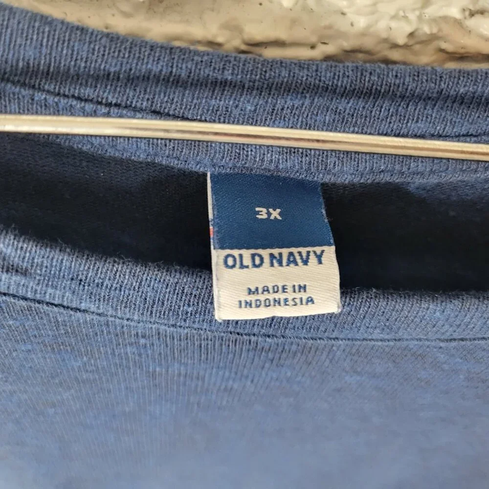 Old Navy 3X Plus Swim Cover Up Dress Navy Blue Linen Blend Tied Waist BLU35E